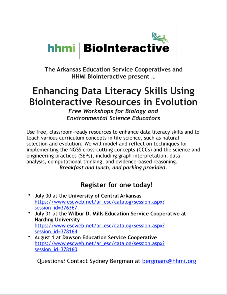 Enhancing Data Literacy Skills Using BioInteractive Resources in Evolution