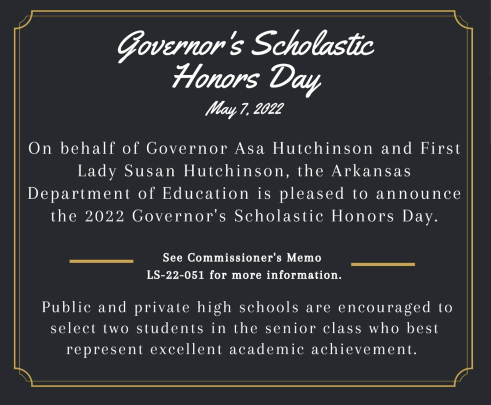 Governor's Scholastic Honors Day